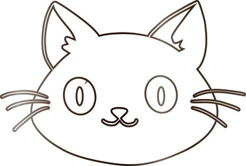 Cat muzzle drawing gradient decoration and design.