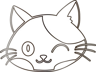 Cat muzzle drawing gradient decoration and design.