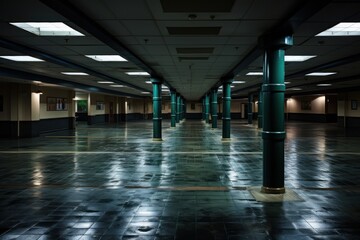 empty parking basement