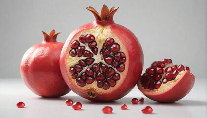 pomegranate fruit on white background