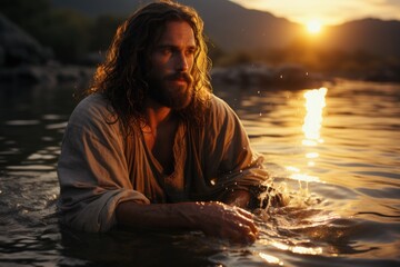 Fototapeta na wymiar baptism of jesus christ