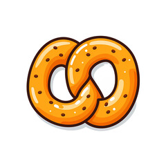 Simplified flat art image of a pretzel