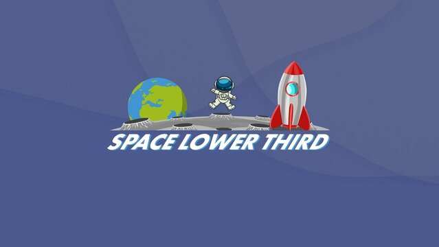 Animated Cartoon Astronaut in Space Lower Third