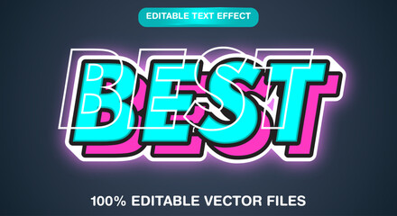 Obraz premium Best 3d style editable text effect with Lighting effect