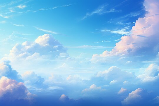 Wallpaper background with a depiction of a cloudy sky motif