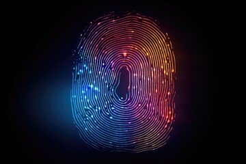 digital fingerprint biometrics identification concept - obrazy, fototapety, plakaty