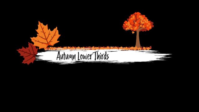 Animated Autumn Leaves Scribble Lower Third