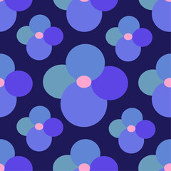 Seamless  blue flower pattern vector illustration