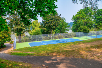 Tennis court inside a public park