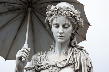 Obraz premium sculpture statue of a girl, sadness, sadness, art, antiquity, ancient art, female beauty, modern art object, women's postcard, old fashion clothes