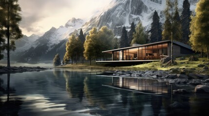 water reflection river alpine landscape illustration summer nature, lake scenery, scenic sky water reflection river alpine landscape