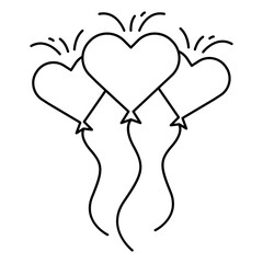 Love balloons and gifts vector