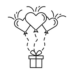 Love balloons and gifts vector