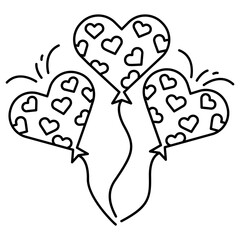 Love balloons and gifts vector