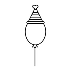 Balloon and hat icon