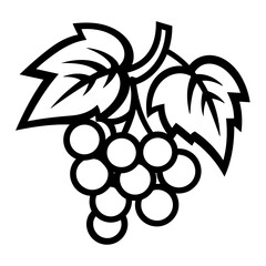 Simple Outline Illustration of Grape. SVG Vector