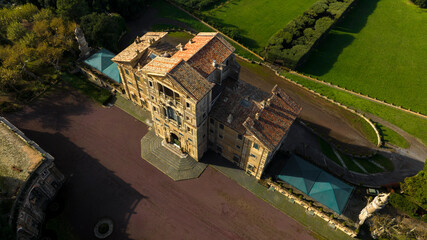 Aerial view of the villa Aldobrandini in the town Frascati, in the metropolitan city of Rome...