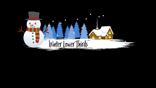 Animated Winter Snowy Scribble Lower Third