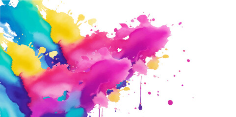 A Colorful Brushed Painted Abstract Background watercolor illustration background ,Paint stains with spots, blots, grains, splashes. Colorful wallpaper.	