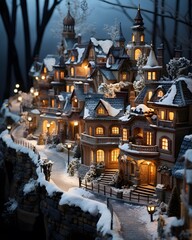 Winter fairy tale. Christmas and New Year concept. 3D Rendering
