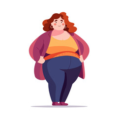 Fat WOMEN with a big belly worries FLAT CHARACTER