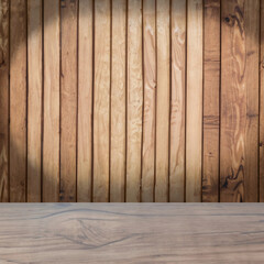 Bamboo and wooden wall as background, mockup, text and product presentation