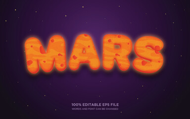 Mars 3d editable text style effect