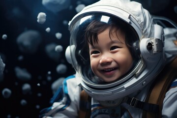 child wearing astronaut costume