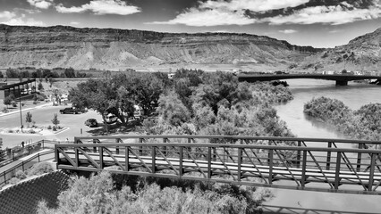 Amazing aerial view of Colorado River in Moab area, Utah