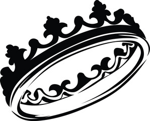 Cartoon Black and White Isolated Illustration Vector Of A Royal Queen Princess Tiara © Matt