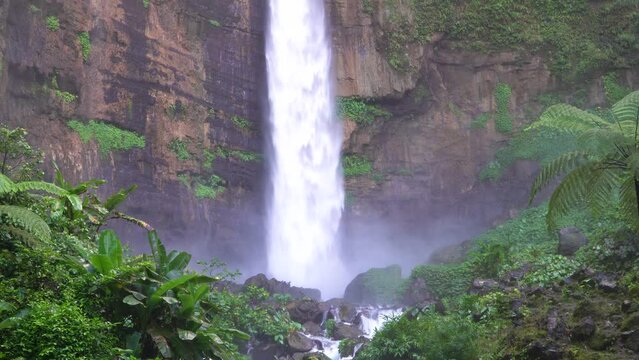 Coban Kapas Biru - Waterfall in the tropical jungle of Java. Indonesia