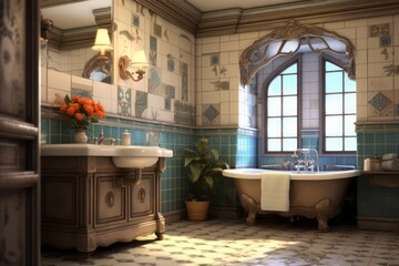 Traditional interior design for a bathroom