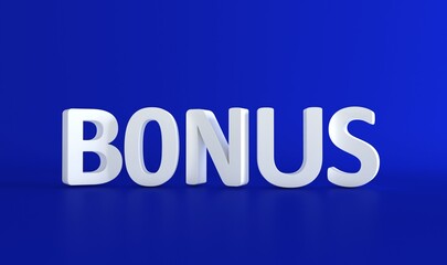 Bonus 3d text background.  The word bonus in 3d. Bonus background. Finance Concept. 