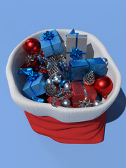 Christmas gift box with baubles