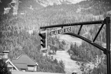 Road sign in Whistler Canada