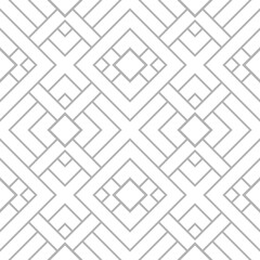 Seamless gray diamond pattern made from straight lines to create fabric and wallpaper. Geometric shapes in trendy retro style for room decoration.