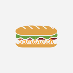 Sandwich Logo Template with Vector Concept
