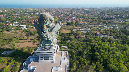 Amazing aerial view of Patung Garuda Wisnu Kencana in Bali