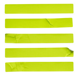 A set of green rectangular paper sticker label isolated on white background. - obrazy, fototapety, plakaty