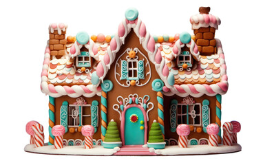 Gingerbread House on Transparent Background