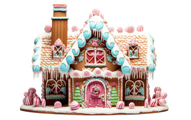Gingerbread Architecture on Transparent Background