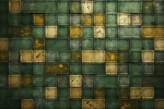 Wallpaper background featuring a patterned design with colored tiles mosaic
