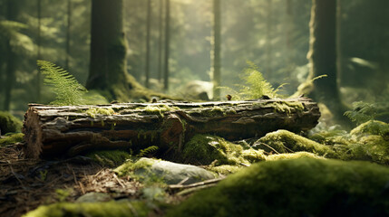 Obraz premium A fallen tree in the forest