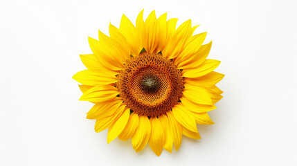 A sunflower flower on a white background