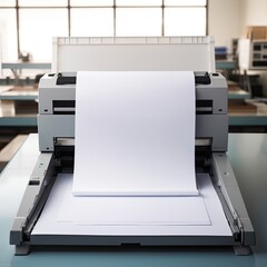 empty paper sheet in a printer. 
