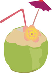 Coconut drink illustration