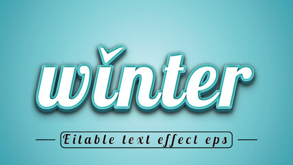 Obraz premium Winter fresh color 3d text effect Editable 3d styles 