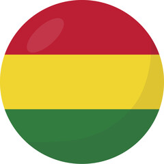 Bolivia flag circle 3D cartoon style.