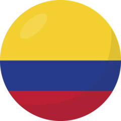 Foto op Canvas Colombia flag circle 3D cartoon style. © stu-khaii