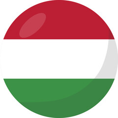 Hungary flag circle 3D cartoon style.